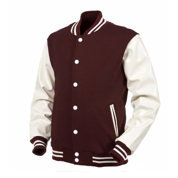 Men Varsity with Leather Sleeves Jacket