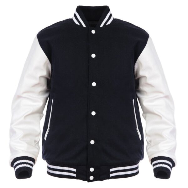 Men Varsity with Leather Sleeves Jacket