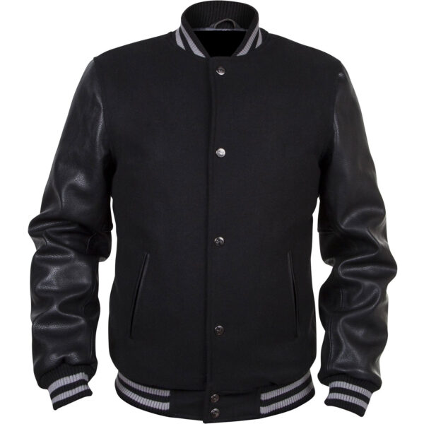 Men Varsity with Leather Sleeves Jacket