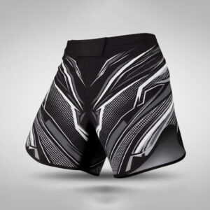 The Stunner | Phantom Strike Geometric Combat Shorts (Black/White/Grey)