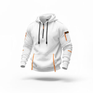 The Stunner | Apex Tech Utility Hoodie (White/Orange)