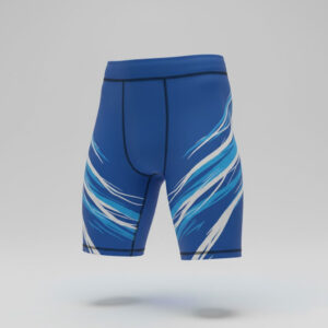 The Stunner | Velocity Compression Shorts (Blue/White Stripe)