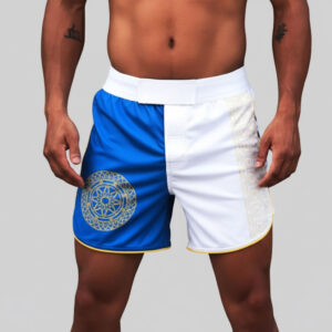 The Stunner | Dynasty Elite Combat Shorts (Blue/White/Gold)