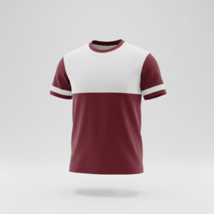 The Stunner | Varsity Stripe Casual T-Shirt (Maroon/White)