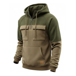 The Stunner | Explorer Utility Quarter-Zip Hoodie (Olive/Khaki)